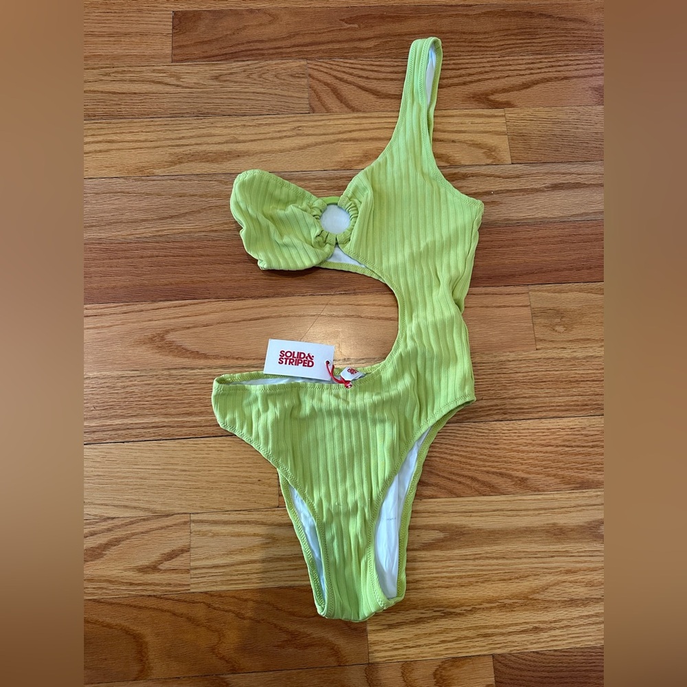 Solid & Striped cut out one piece bathing suit- new with tags and liner